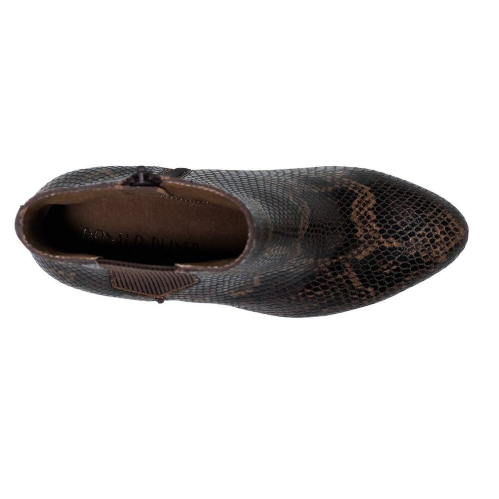 Donald Pliner ZELDA Python Snake Platform Heel Mid Boots | 8.5 Brown NEW $298 - Picture 6 of 7